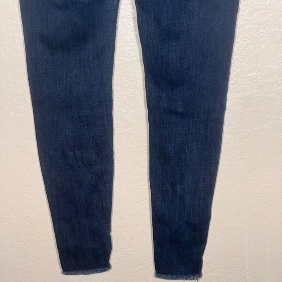 Enjean Women Size 7/28 High Rise Destructed Skinny Jeans Dark Wash Comfort - Picture 8 of 16